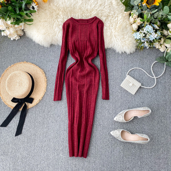 Rochie casual de dama cu decolteu rotund in mai multe culori