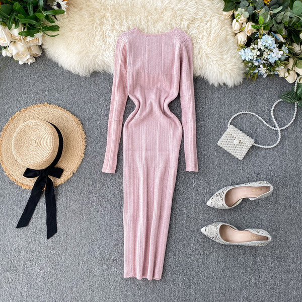 Rochie casual de dama cu decolteu rotund in mai multe culori