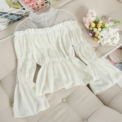 Μοντέρνα γυναικεία μπλούζα με ωοειδές λαιμό και φαρδιά μανίκια σε διάφορα χρώματα