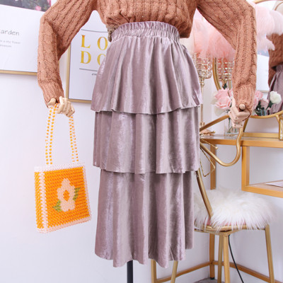 Γυναικεία βελούδηνη φούστα σε διάφορα χρώματα