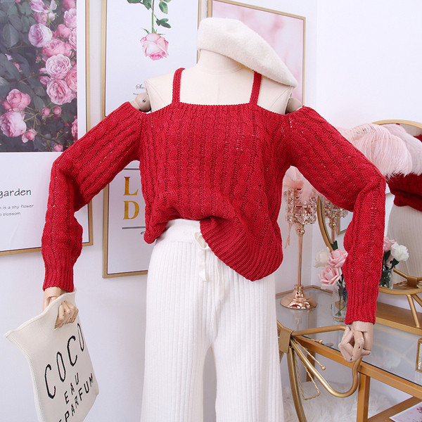 Model nou de pulover de dama cu umerii goi - mai multe culori