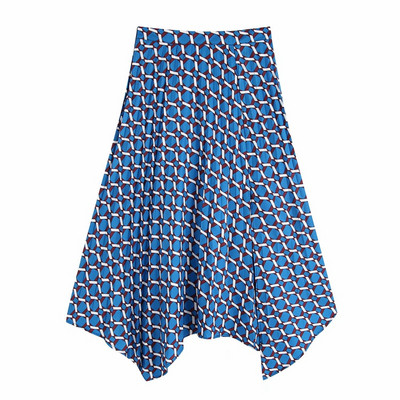 Μακρύ γυναικεία πλισέ φούστα με φλοράλ μοτίβο και ψηλή μέση