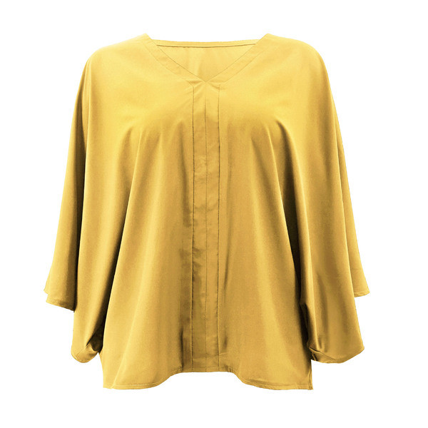 Μοντέρνα γυναικεία μπλούζα με λαιμόκοψη και μανίκια 3/4 σε πέντε χρώματα