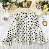 Casual γυναικείο πουκάμισο με κουμπιά και μπούκλες σε τρία χρώματα