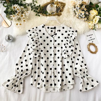 Casual γυναικείο πουκάμισο με κουμπιά και μπούκλες σε τρία χρώματα