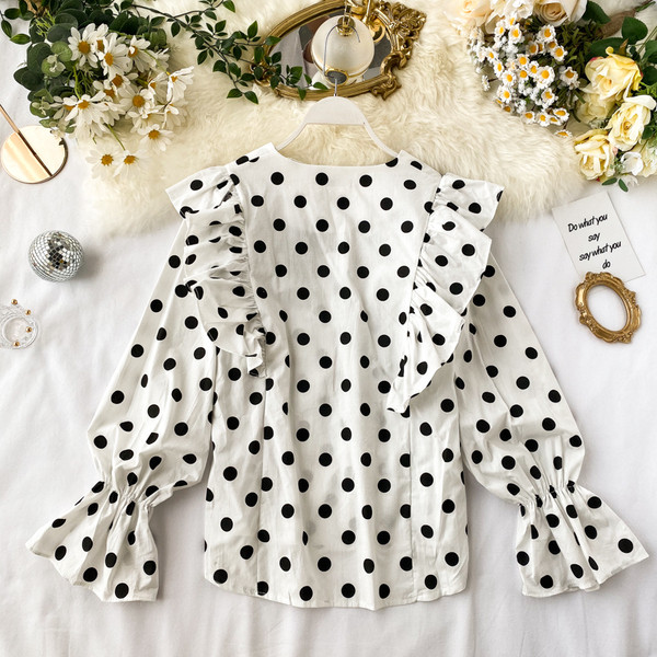 Casual γυναικείο πουκάμισο με κουμπιά και μπούκλες σε τρία χρώματα