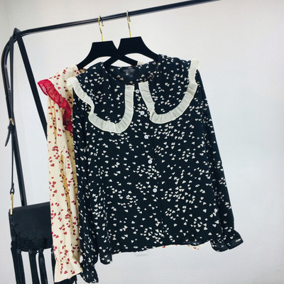 Cămașă casual de damă cu aplicație în alb și negru