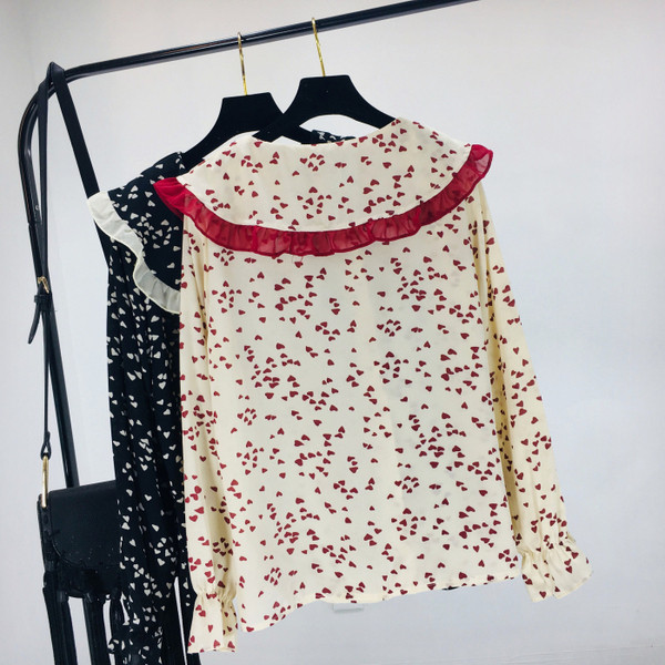 Cămașă casual de damă cu aplicație în alb și negru