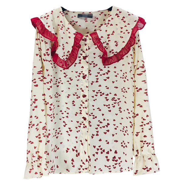 Cămașă casual de damă cu aplicație în alb și negru