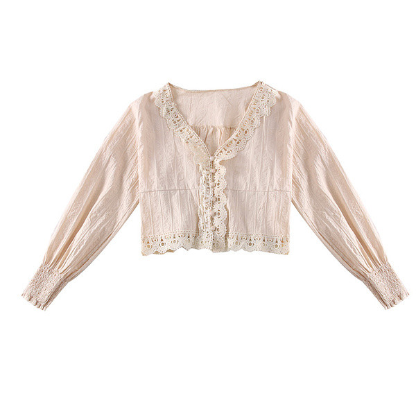 Új modell modern női ing spitz nyakkivágással fehér, fekete és bézs színekben