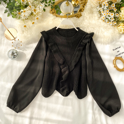 Γυναικείο πουλόβερ με στρογγυλό λαιμόκοψη σε διάφορα χρώματα