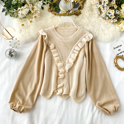 Γυναικείο πουλόβερ με στρογγυλό λαιμόκοψη σε διάφορα χρώματα