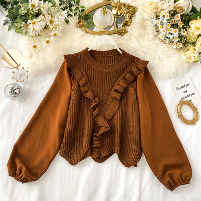 Γυναικείο πουλόβερ με στρογγυλό λαιμόκοψη σε διάφορα χρώματα