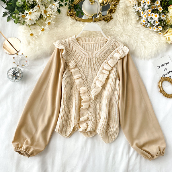 Γυναικείο πουλόβερ με στρογγυλό λαιμόκοψη σε διάφορα χρώματα