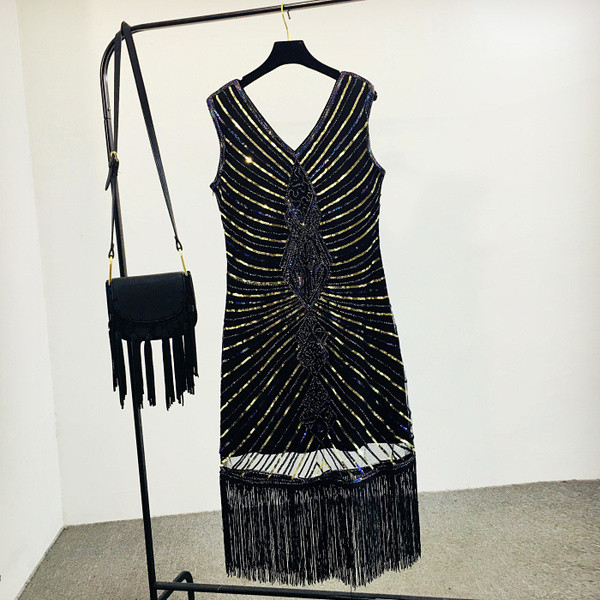 Rochie de dama eleganta cu decolteu in V cu paiete