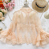 Дамска дантелена блуза в няколко цвята