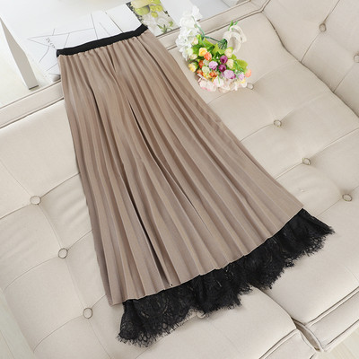 Fusta de dama plisata cu dantela in mai multe culori