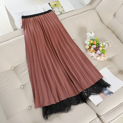 Fusta de dama plisata cu dantela in mai multe culori