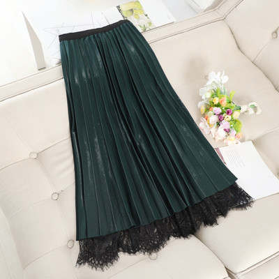 Fusta de dama plisata cu dantela in mai multe culori