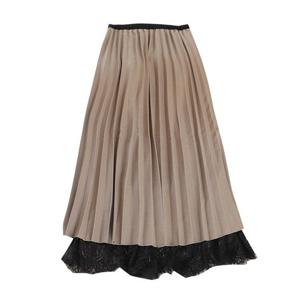 Fusta de dama plisata cu dantela in mai multe culori