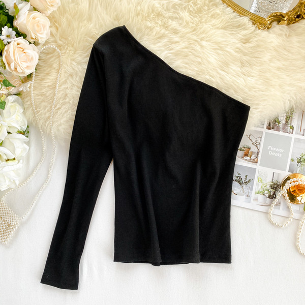 Bluza casual dama cu o maneca in mai multe culori