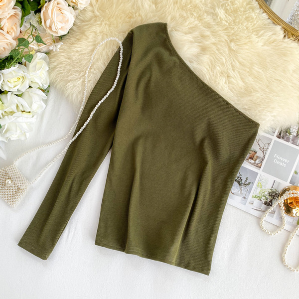 Bluza casual dama cu o maneca in mai multe culori