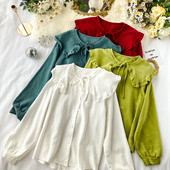 Cămașă modernă de damă cu nasturi în mai multe culori