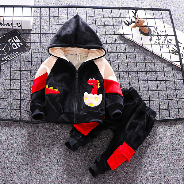 Model nou actual set copii pentru baieti hanorac din doua piese cu gluga + pantaloni cu buzunare