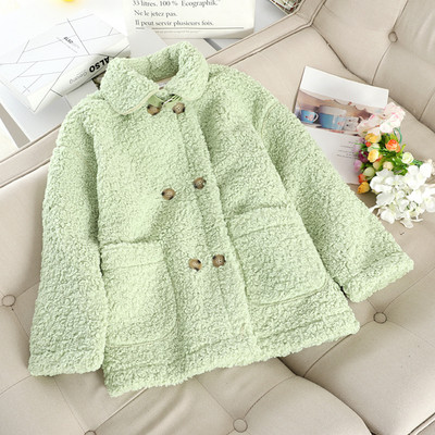 Късо дамско палто с джобове в пет цвята