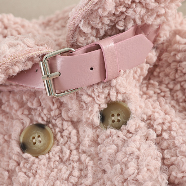 Късо дамско палто с джобове в пет цвята