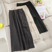 Fusta casual dama cu cravate si talie inalta in mai multe culori