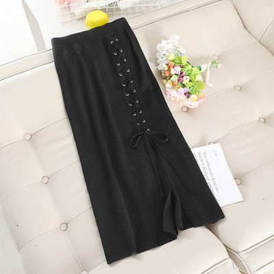 Fusta casual dama cu cravate si talie inalta in mai multe culori