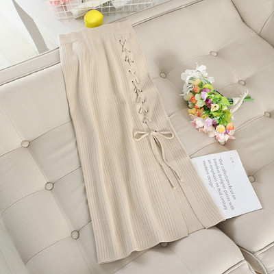 Fusta casual dama cu cravate si talie inalta in mai multe culori