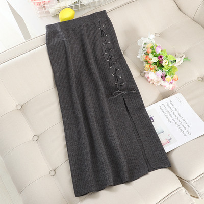 Fusta casual dama cu cravate si talie inalta in mai multe culori