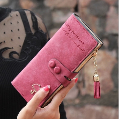 Casual γυναικείο πορτοφόλι  με κουμπιά και φούντες
