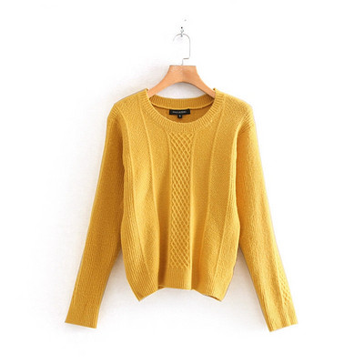 Γυναικείο casual πουλόβερ με οβάλ λαιμόκοψη και μακρύ μανίκι σε τρία χρώματα