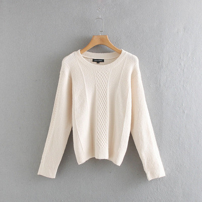 Γυναικείο casual πουλόβερ με οβάλ λαιμόκοψη και μακρύ μανίκι σε τρία χρώματα