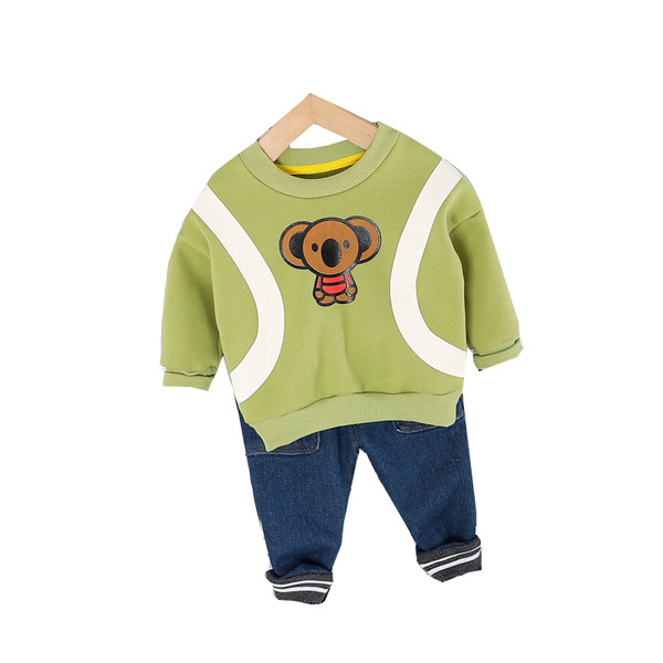 Set pentru copii modern din două părți bluză cu aplicație + blugi