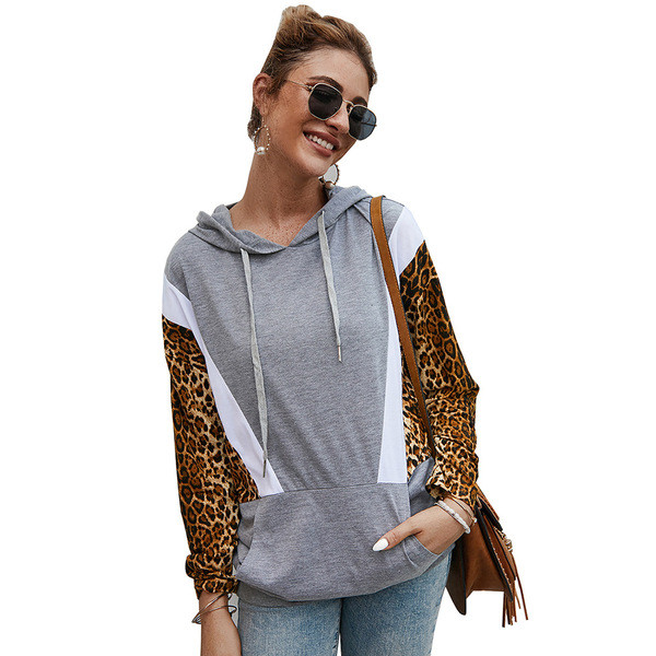 Hanorac zilnic de damă cu glugă și model animal în trei culori