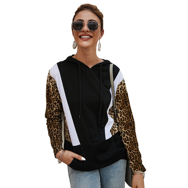 Hanorac zilnic de damă cu glugă și model animal în trei culori