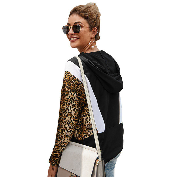 Hanorac zilnic de damă cu glugă și model animal în trei culori