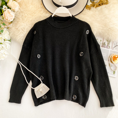 Modern női pulóver gombokkal több színben