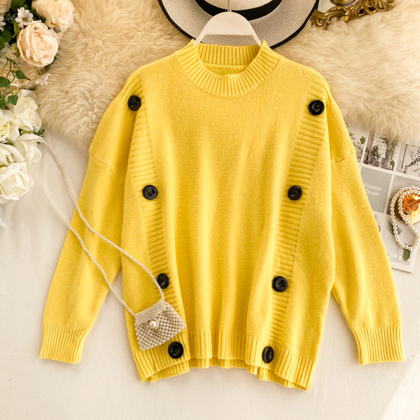 Modern női pulóver gombokkal több színben