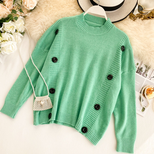 Modern női pulóver gombokkal több színben