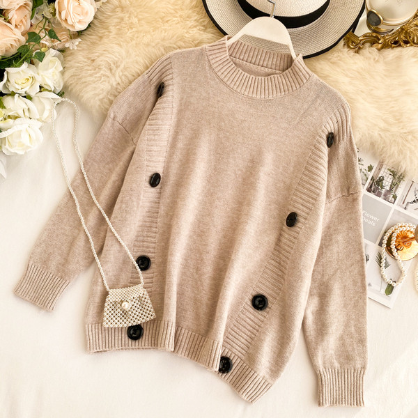 Modern női pulóver gombokkal több színben
