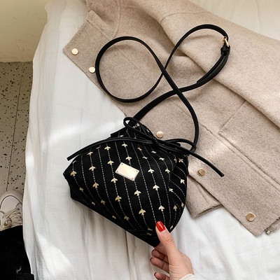 Geanta de dama cu maner lung si cravate in culorile negru, albastru, verde, maro si rosu