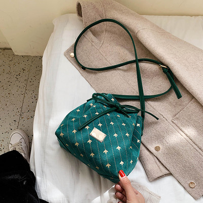 Geanta de dama cu maner lung si cravate in culorile negru, albastru, verde, maro si rosu