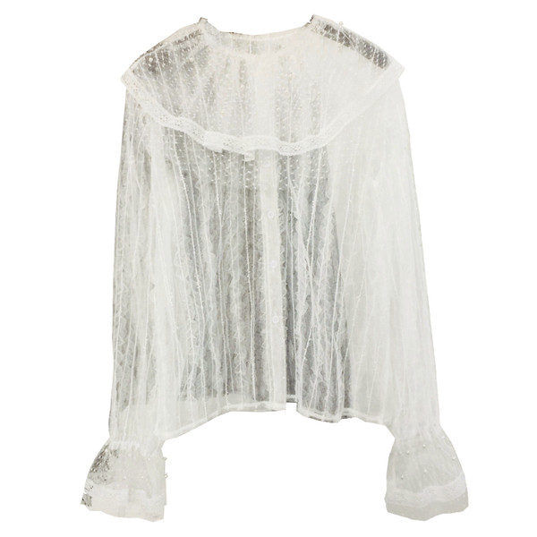 Női csipke ing fekete-fehér színben