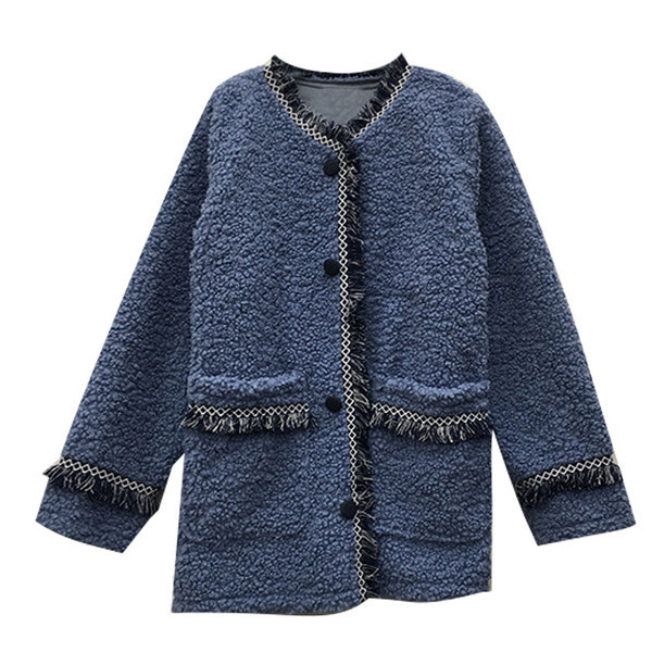 Női alkalmi kabát gombokkal és zsebekkel, három színben