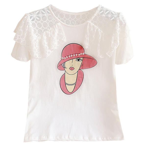 Νέο μοντέλο γυναικεία μοντέρνα μπλούζα  με πολύχρωμη εφαρμογή και δαντέλα